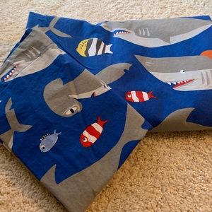Pottery Barn Kids twin shark duvet and sham
